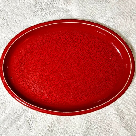 Jars-France Cantine Oval Serving Platter -Williams Sonoma, 14 in, Red & Speckled - Picture 1 of 5